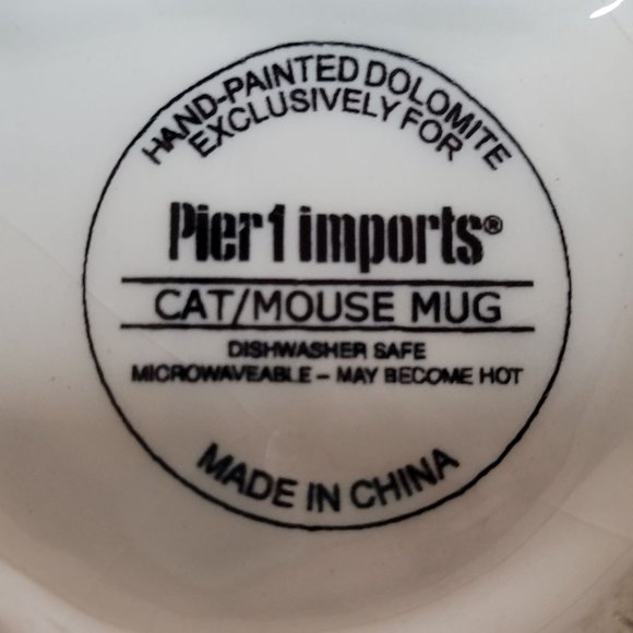 Pier 1 Imports Cat Mouse Mug Dolomite Calico Ceramic Crazing - Picture 11 of 11